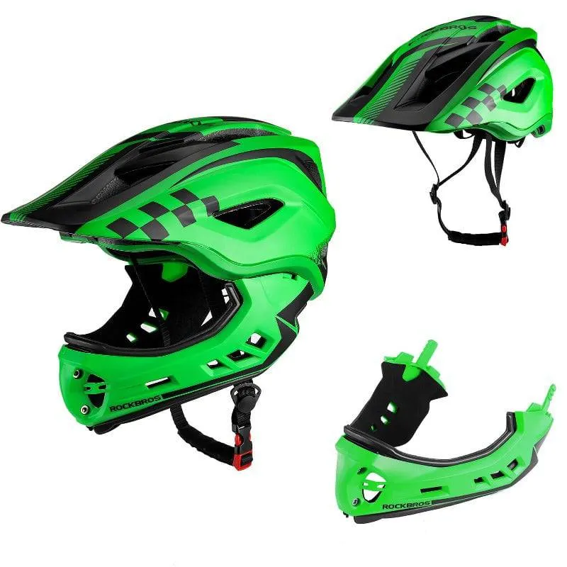 ROCKBROS Kinderhelm Integralhelm mit Abnehmbare Kinnschutz für Jungen/Mädchen