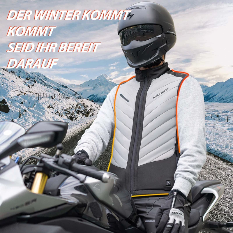 ROCKBROS Elektrische Beheizte Weste mit 3 Temperaturstufen für Herren/Damen