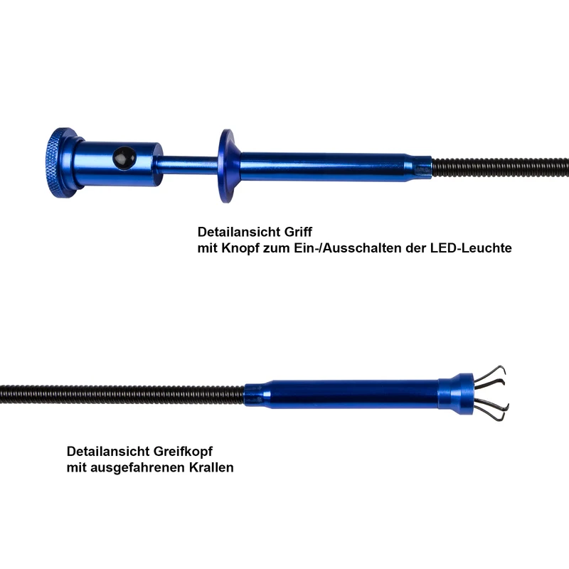 Flexibler Krallengreifer Magnetheber 3 in1 - 615 mm mit Lampe
