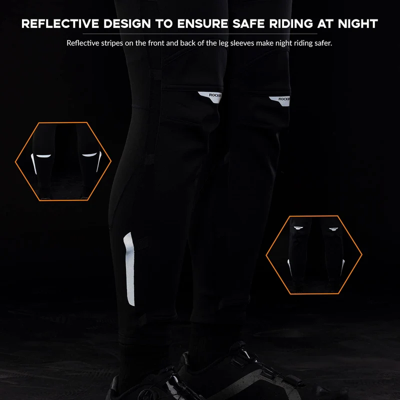 Unisex Beinlinge Beinwärmer Winddicht Warm Schwarz S-4XL