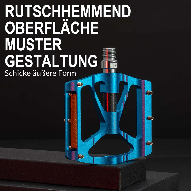 ROCKBROS Alu Fahrradpedale 9/16 Zoll mit zwei PVC Reflektoren