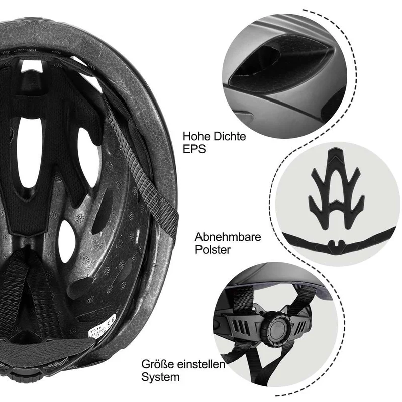 ROCKBROS Fahrradhelm mit integrierter abnehmbarer Magnetbrillen & Visier