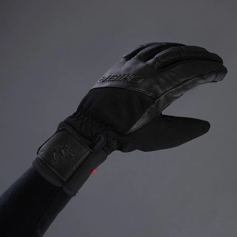 CHIBA Sport Pro - wasserdichte Winter-Radhandschuhe mit PrimaLoft, Größe 7, schwarz