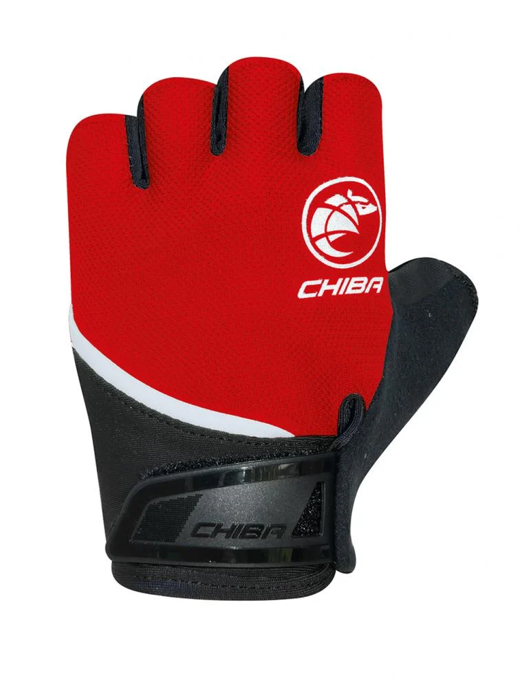 CHIBA Youth - Radhandschuhe S/M rot, atmungsaktiv mit leichter Polsterung