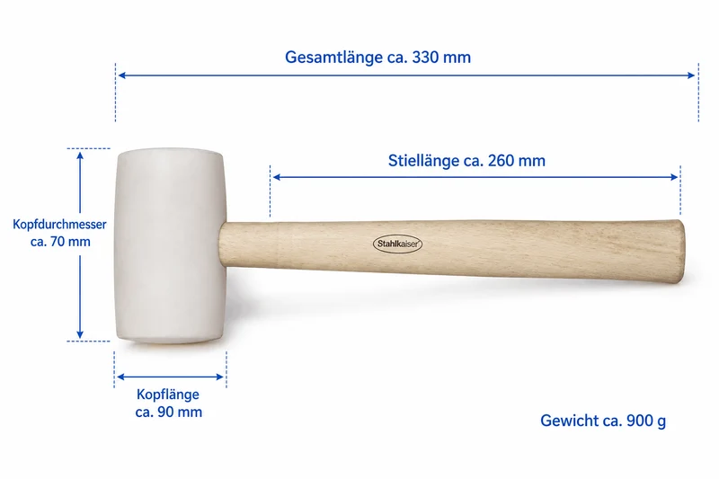 Gummihammer Weiß Schonhammer mittelhart Ausbeulhammer 900 gr.