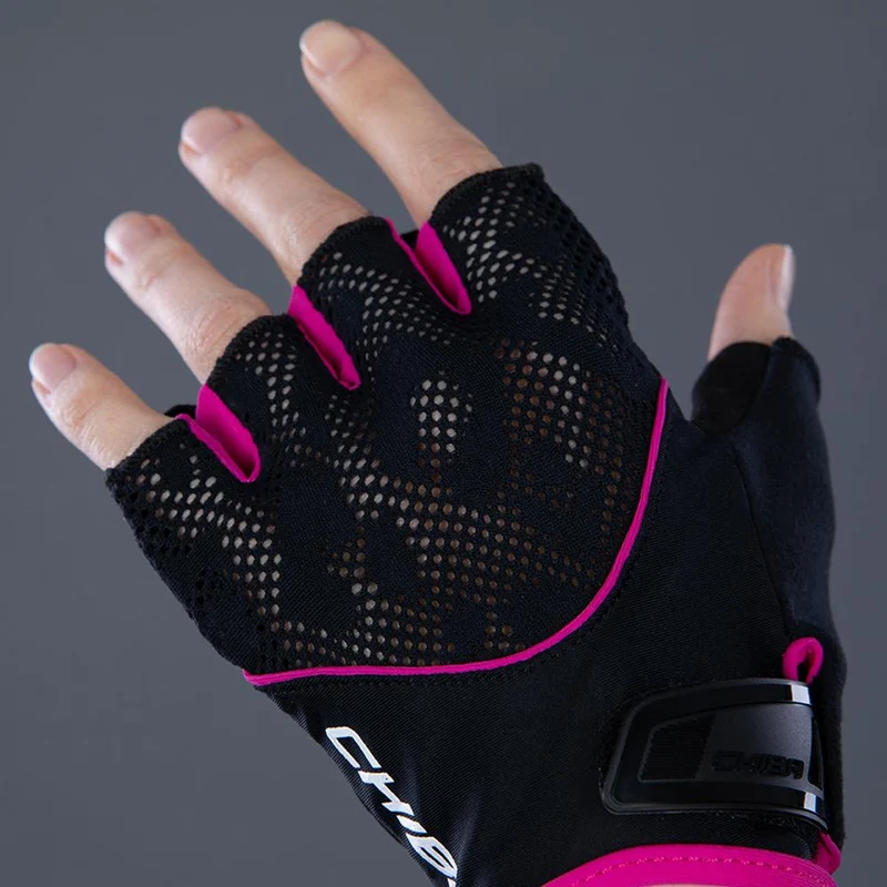 CHIBA Lady Gel - Damen Radhandschuhe schwarz/pink, Gelpolsterung, Größe M
