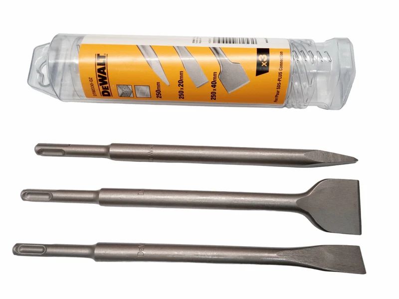 DeWALT SDS Plus Profi Meißel Set 3tlg Flachmeißel Spitzmeißel Breitmeißel Meisel