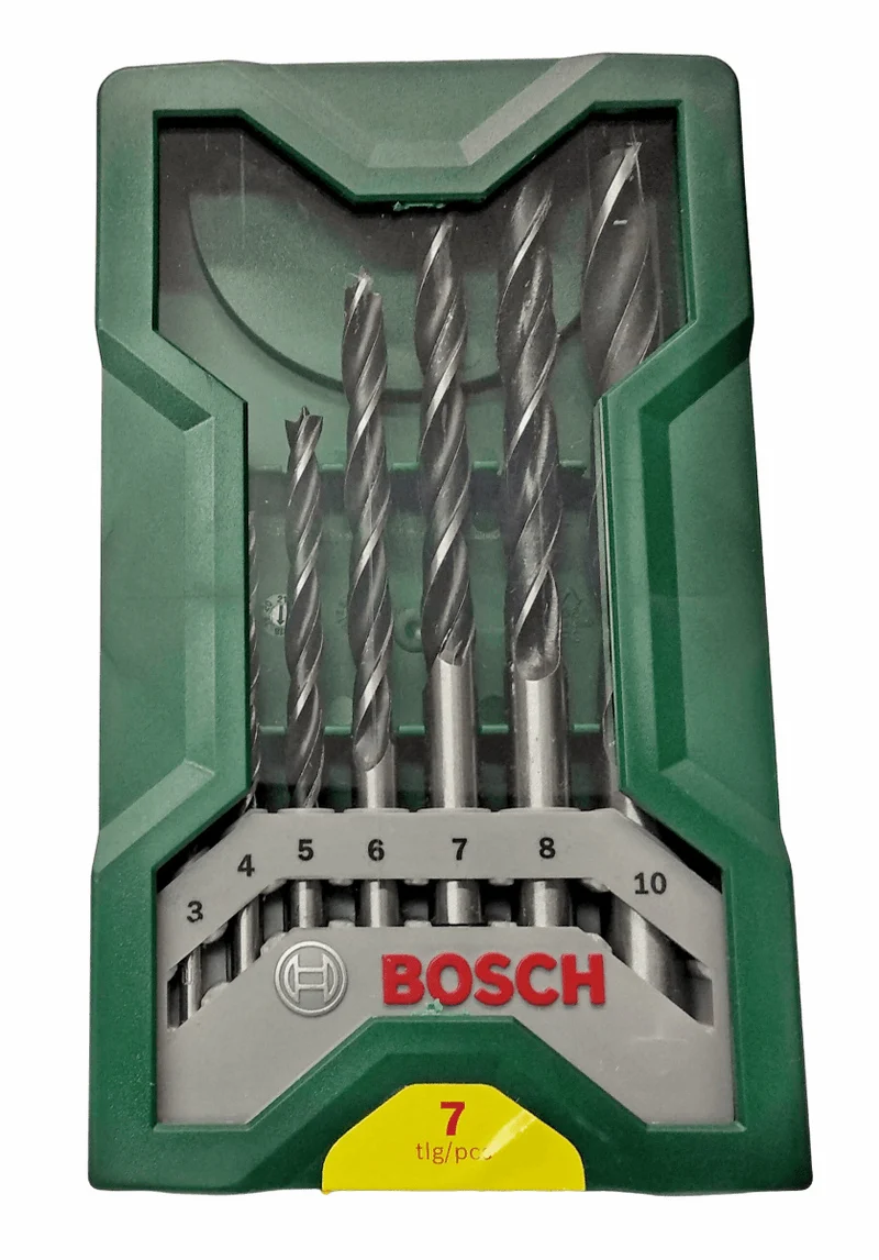 Bosch X LINE Holzbohrer Set 7 tlg Bohrerkassette Holz Bohrer 3,4,5,6,7,8,10 mm