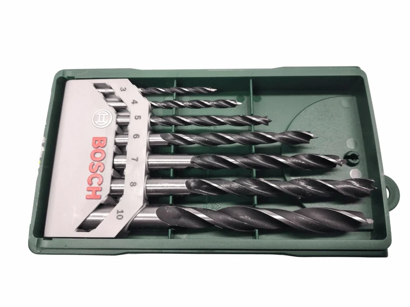 Bosch X LINE Holzbohrer Set 7 tlg Bohrerkassette Holz Bohrer 3,4,5,6,7,8,10 mm