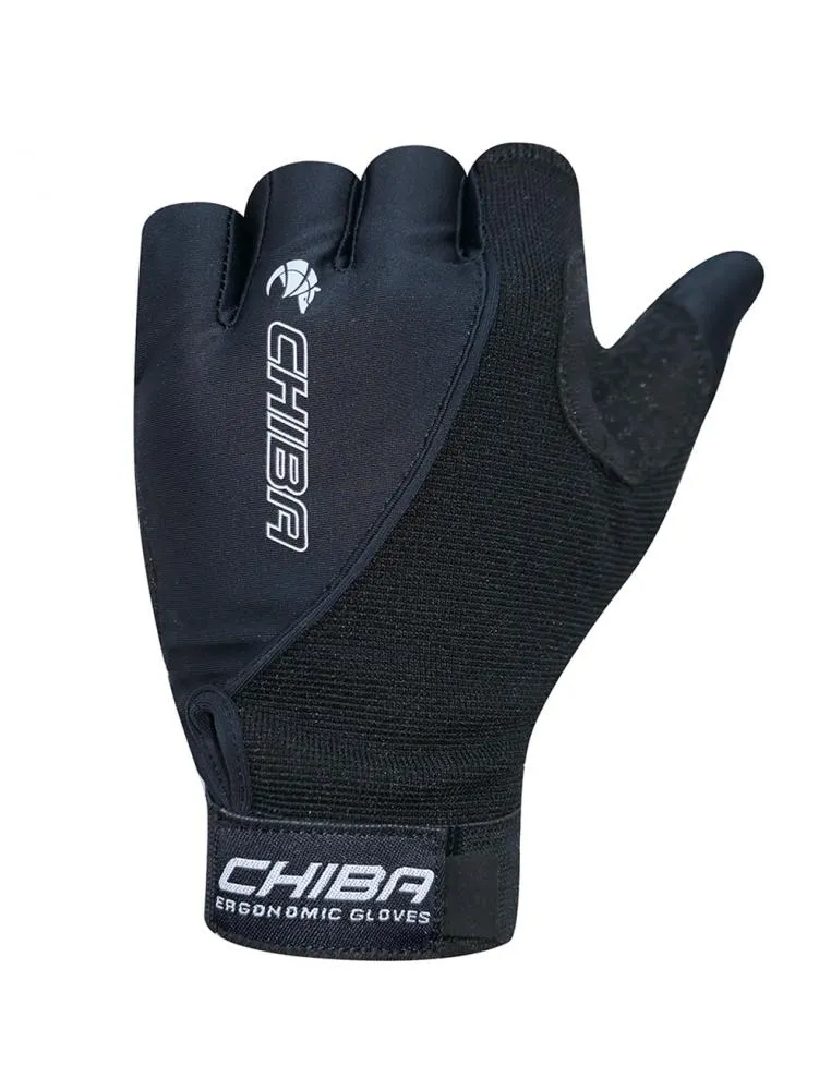 CHIBA Argon II - Radhandschuhe schwarz S mit Gelpolsterung für Rollstuhlfahrer