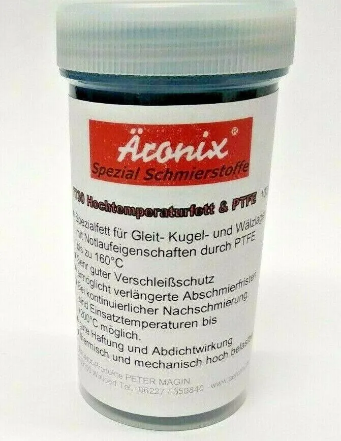 (119€/1Kg) 100g Äronix M2 + PTFE synthetisches Hochtemperatur Fett für Wälzlager, Gleitlager, Kugellager, Radlager Lager, Turbolader
