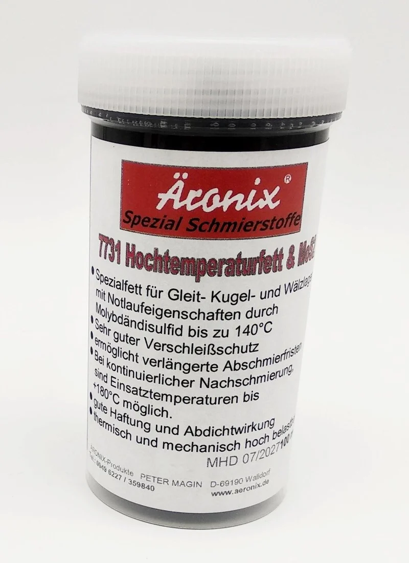 (105€/Kg) 100g Äronix 7731 M2 + MoS2 Hochtemperatur Spezialfett Radlager Kugellager Lager Fett -30 bis +140°C, NLGI 2