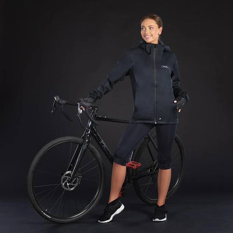 CHIBA Rainjacket Damen - wasserdicht, winddicht, atmungsaktiv, schwarz, Gr. L