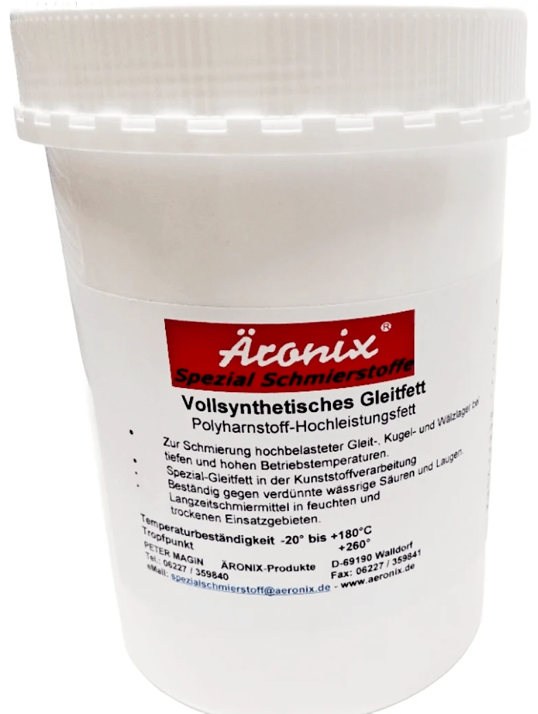 1Kg Äronix vollsynthetisches Spezial Fett 7810 Polyharnstoff Hochleistungs Gleitfett siliconfrei RC Modellbau Getriebe Zahnrad Drucker Scanner Kopierer Kunststoff Teile Zahnrad