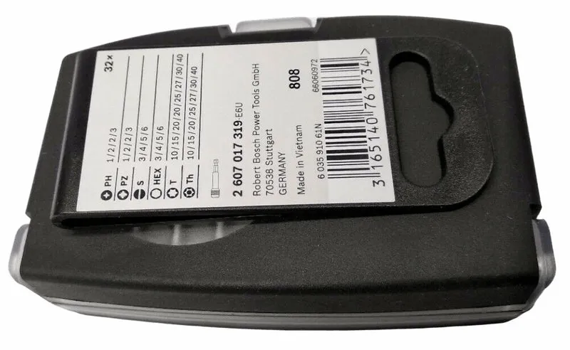 Bosch 32-tlg Schrauberbit-Set Sortiment mit Farbcodierung in Box Bitset Bits Bit