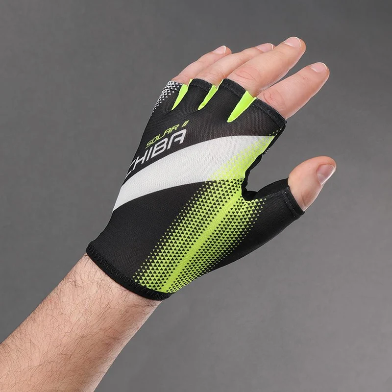 CHIBA Solar II - Radhandschuhe S schwarz/neongelb, atmungsaktiv & leicht gepolstert