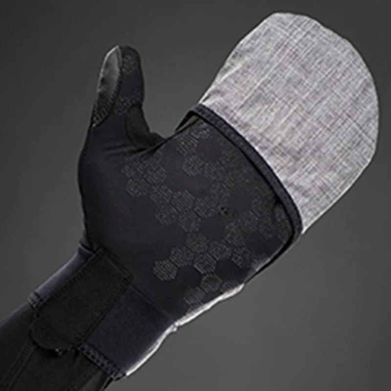 CHIBA Overflap Light - Radhandschuhe L hellgrau, wind- & wasserdicht, Thermofleece, Touchfinger