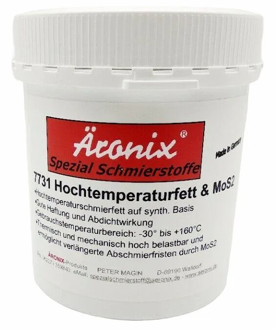 (48€/Kg) 500g Äronix 7731 Hochtemperatur + MoS2 Radlager Kugellager Fett M2 -30+160°C