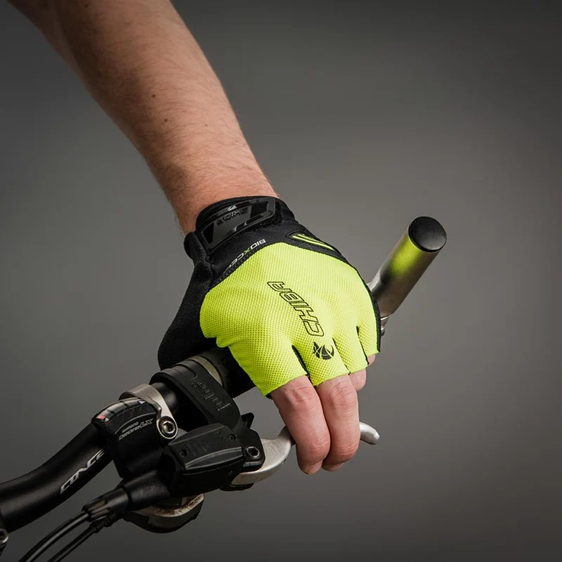 CHIBA BioXCell Air - Radhandschuhe neongelb, S, atmungsaktiv mit Gelpolsterung