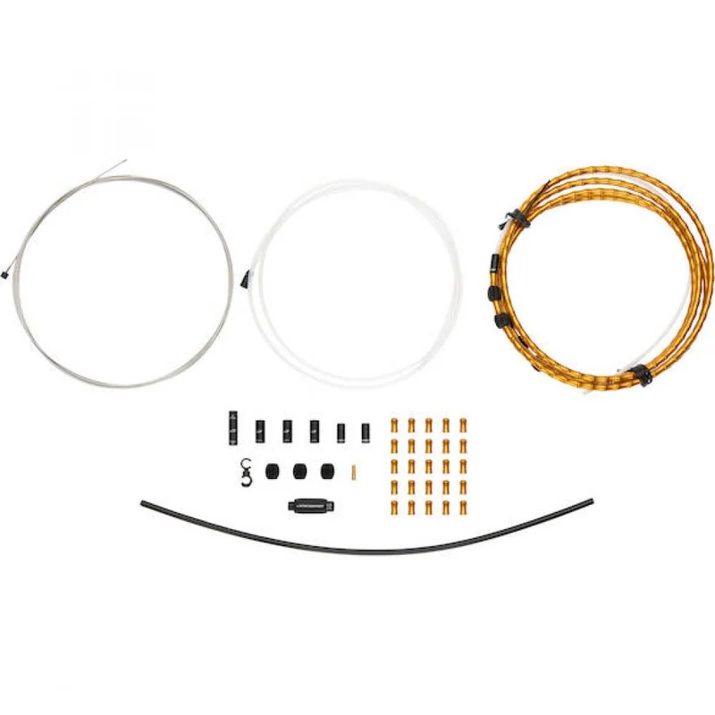 Jagwire Schaltzugset Road & Mountain Elite Link 1x Gold - Kompressionsfreie Schaltperformance