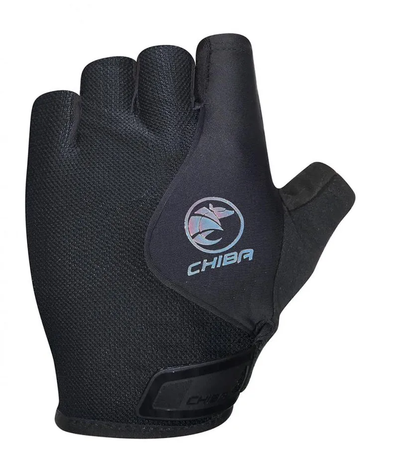 CHIBA Lady Air Plus - Damen Radhandschuhe, Kurzfinger, schwarz/schwarz, Größe L, atmungsaktiv