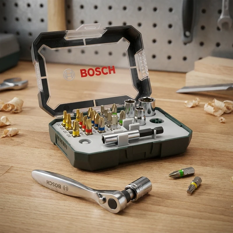 Mini Schrauberbit-und Ratschen-Set BOSCH 26-tlg. 19 Bits