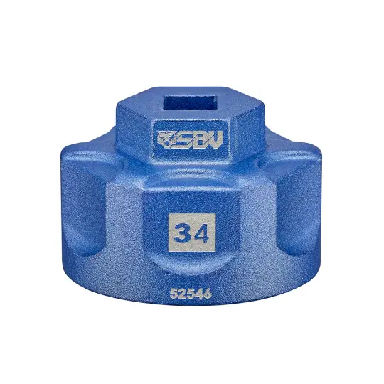 SBV Tools Motorcycle 3/8" Drive 6-Point 34mm Aluminum Socket