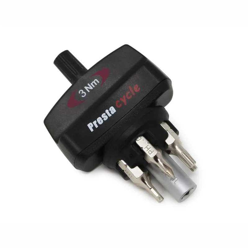 Prestacycle Mini TorqKeys – 3 Nm voreingestelltes Drehmomentwerkzeug mit 6 Bits und Halter