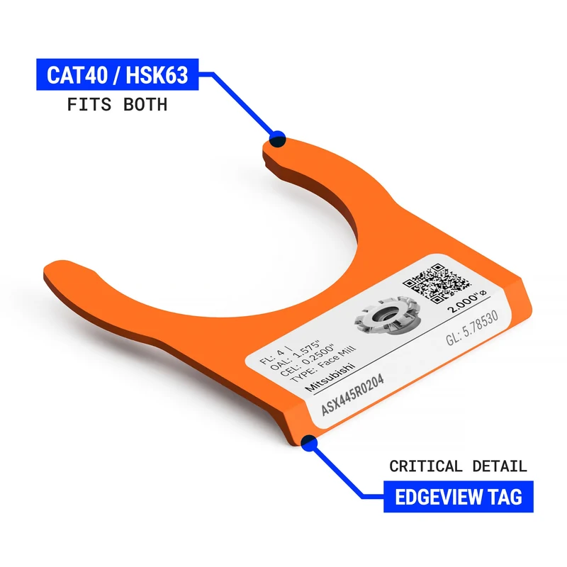 Tool Tags CAT40 / HSK63A / HSK63F - Edgeview - Seconds