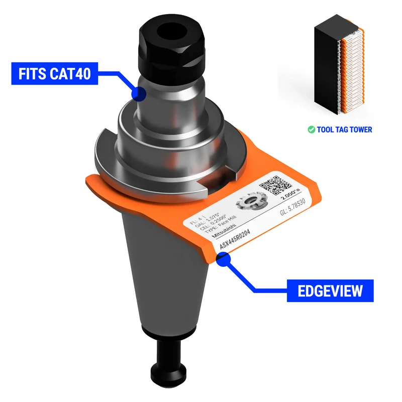 Tool Tags CAT40 / HSK63A / HSK63F - Edgeview - Seconds