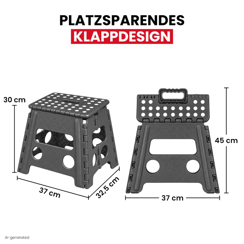 Klappbarer Tritthocker grau