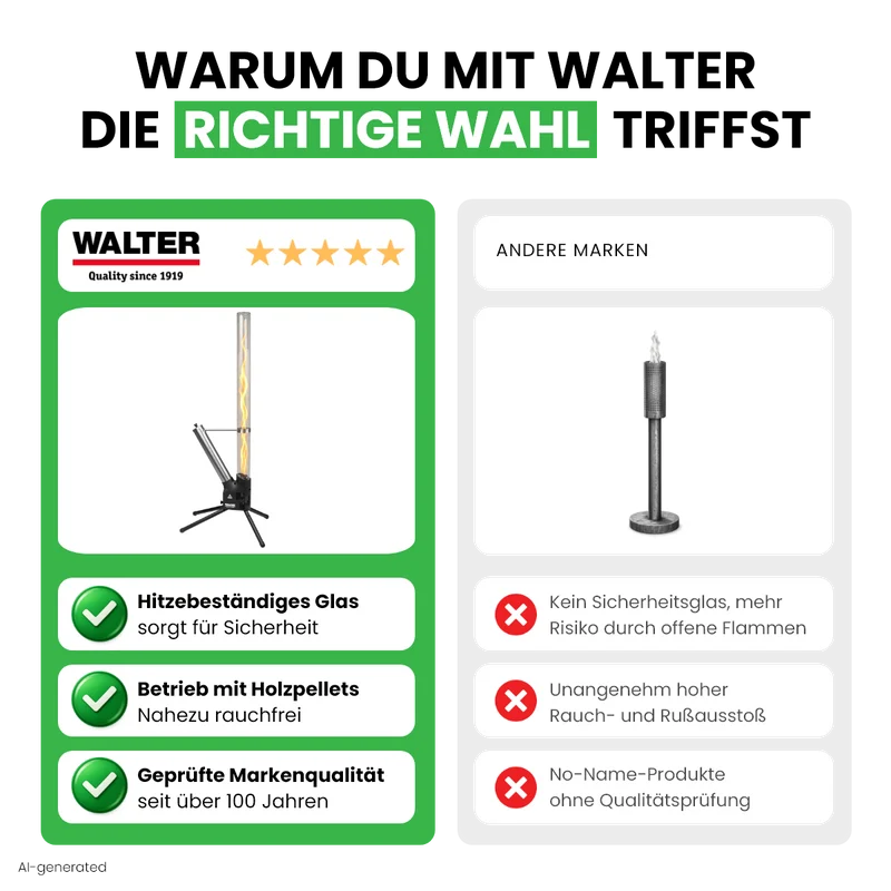 Feuerrohr mit Asche-Schublade