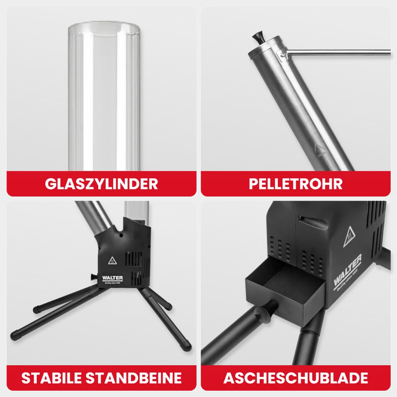 Feuerrohr mit Asche-Schublade