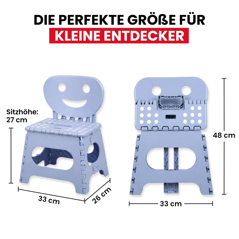 Klappbarer Kinderstuhl blau 2-in-1