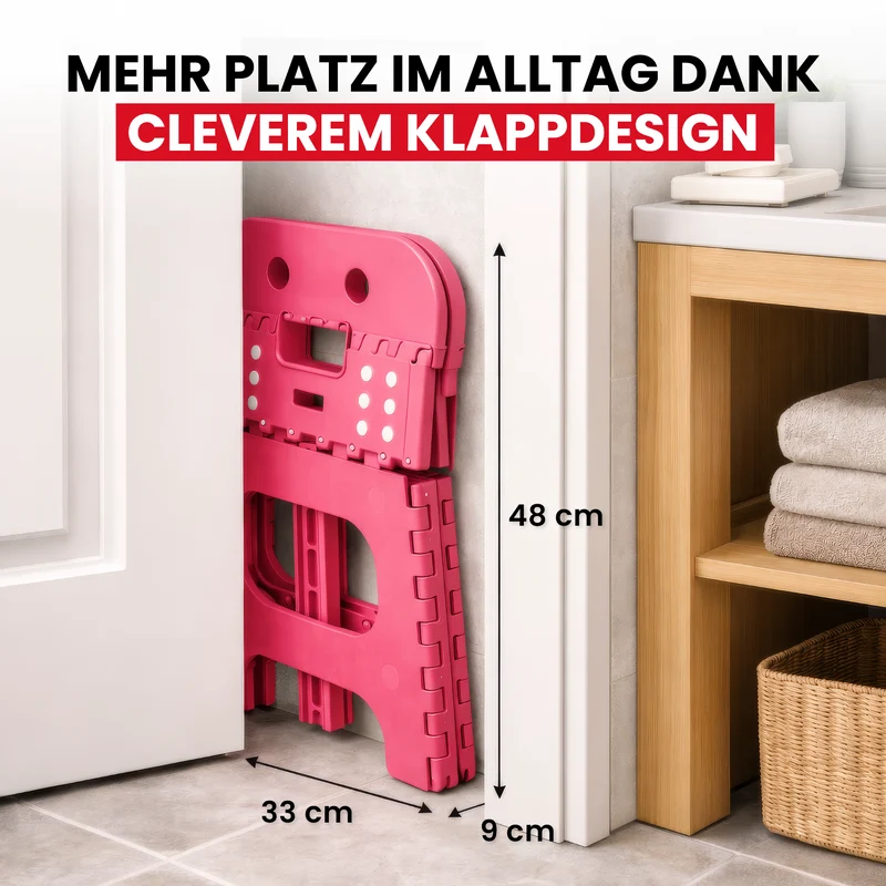 Klappbarer Kinderstuhl rosa 2-in-1