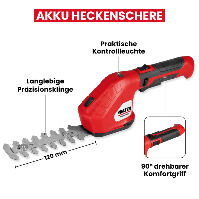 Akku-Gras- und Heckenschere