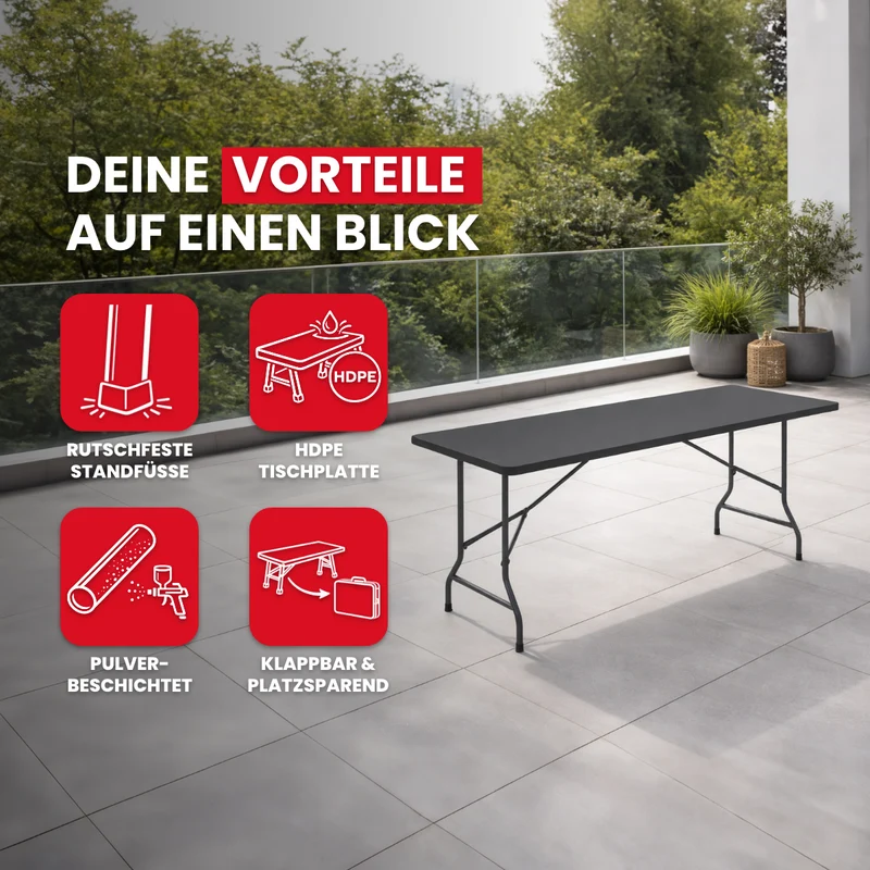 Klapptisch aus Kunststoff