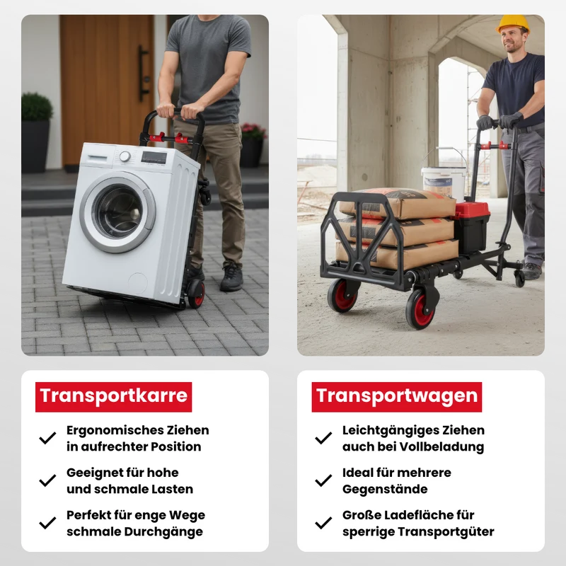 2-in-1 Transportwagen und -karre, inkl. elastischer Fixierbänder