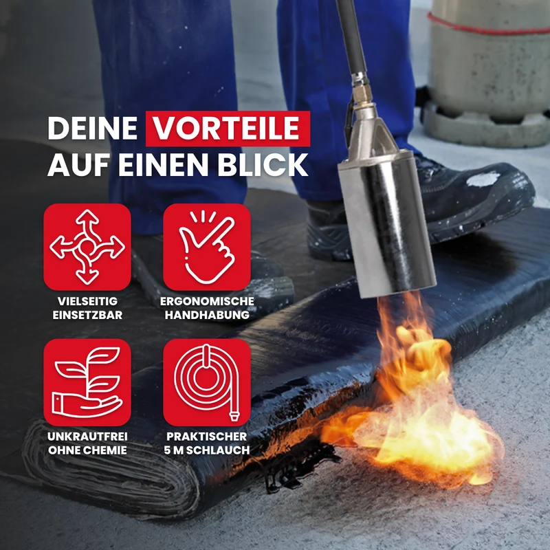 Anwärmbrenner inkl. Gasflaschen-Wagen, 5m Schlauch und Regler