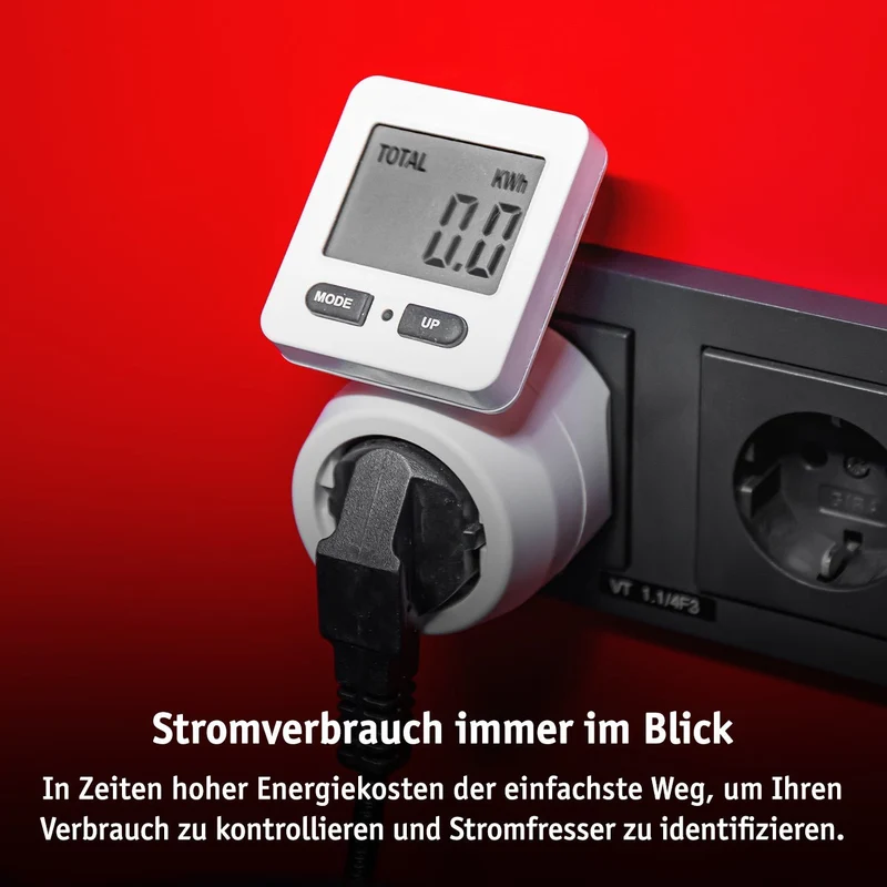 Steckdosenadapter mit Stromzähler